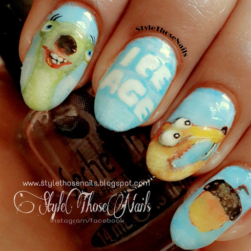 Movie Inspired Nails- Ice Age Nails
