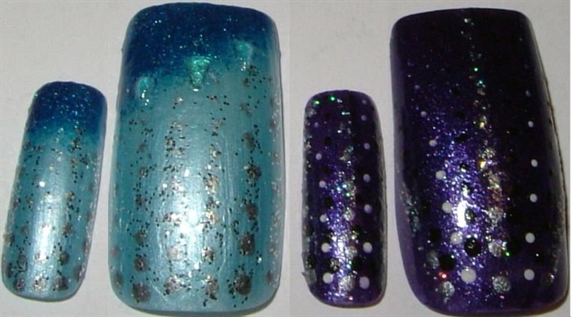 2-tone blue with gems, Purple/white/blac