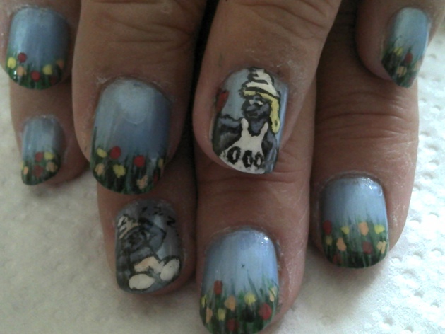 Mum&#39;s Smurf nails