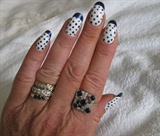 Blue and white dots