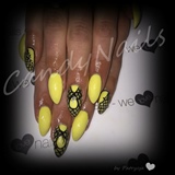 yellow with Black lace