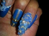 blue floral matte