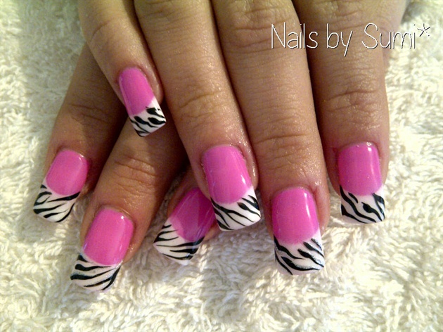 Pink &amp; White zebra stripes