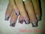 red &amp; silver leopard print