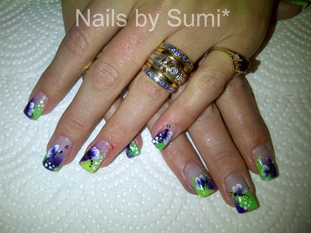 Butterfly-green and purple*