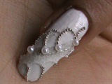 Pearl and lace Bridal Nails