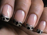 Leopard nail art tutorial In french tip