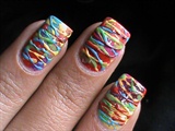 Spun sugar nails Colorful technique -- h