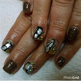 Space abstract nails
