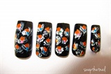 Colorful flower nails