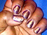Gold on Purple nail art stamp