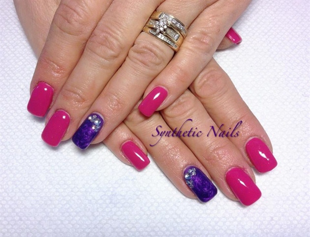 pink and purple nail designs