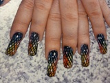 colorful checker nails