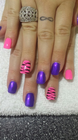 Pink and Purple tiger stripe