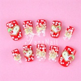Hand-painting 3D heart nails