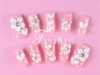 Lovely pink nails with white flower