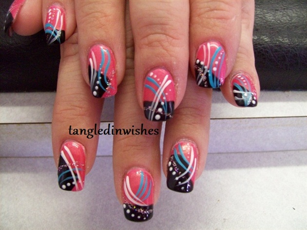 8. Pink and Red Abstract Nail Art - wide 8