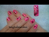 Pink/Black Abstract Nail Art Design