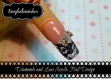 Snazzy Diamond and Lace Acrylic Nail