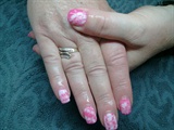 Pink and white marble
