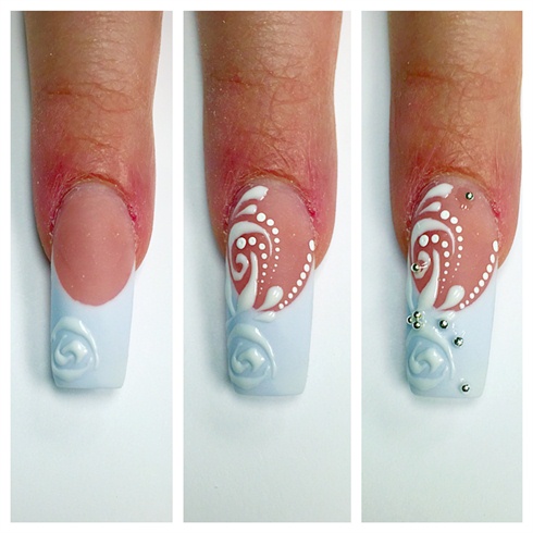 repeat step 1 then add small silver bead to create a classic look on pointer finger