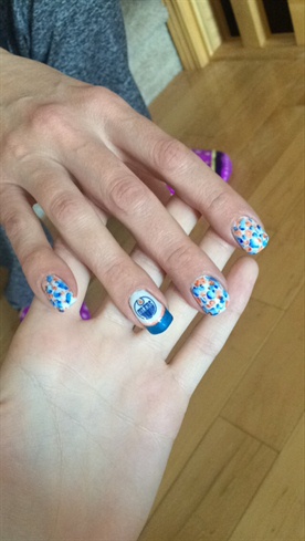 oilersnails #oilersnailart Oilers nails gel nails acrylic nails