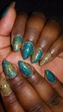 Glittery teal and gold 