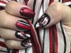 Red and silver foil nails