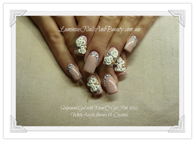 Soft Pink with white Flowers