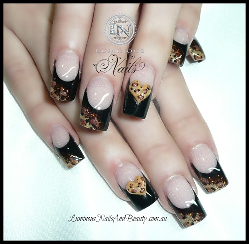 Black with Leopard Print