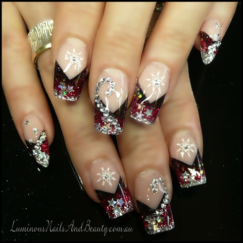 Glittery Red, Snow Flakes &amp; Bling!