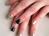 black &amp; gold prom nails