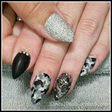Black and White Camouflage Nails