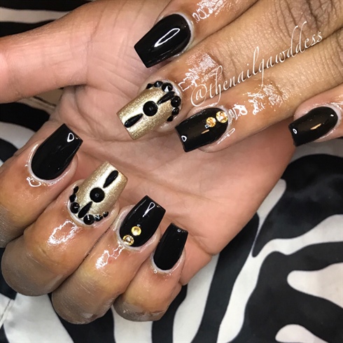Black And Gold With Swarovski Crystals