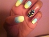Blue And Yellow Ombre Nails