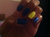 Blue And Neon Yellow With Matte Topcoat