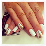 gelish white and brown