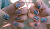Pink, purple and blue water marble