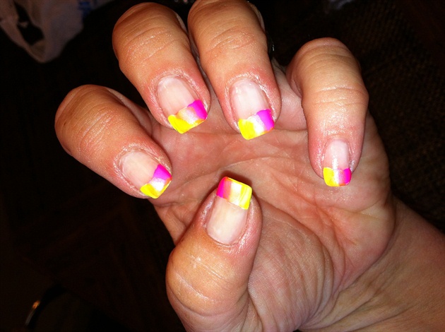 Summer Neon French - Nail Art Gallery