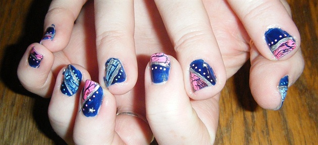 Pink and Blue Crackle