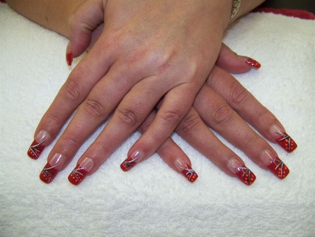 Red Nails with a touch of orange