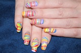 rainbow striped water marble