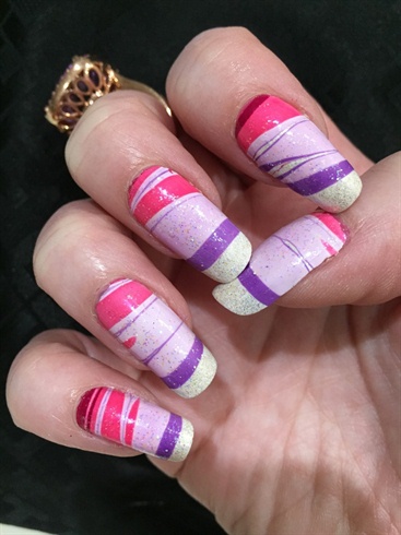 water marble with pale gold tips