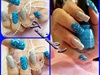 Gel nails with animal print design