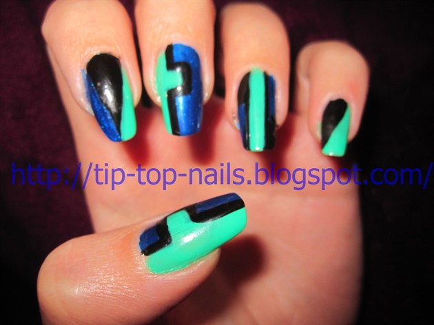 Teal and black