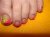 Pink French Tip acrylic toes
