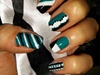 Multi pattern Teal, White And Black 