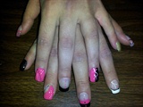 Nail Art Pink and Black