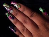 Abstract funky nail art &amp; Mylar strips 