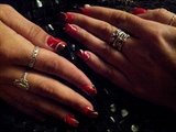 lace and red polish design